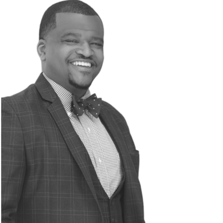 Black and White phot of attorney Shay T. Allen (Profile facing right)